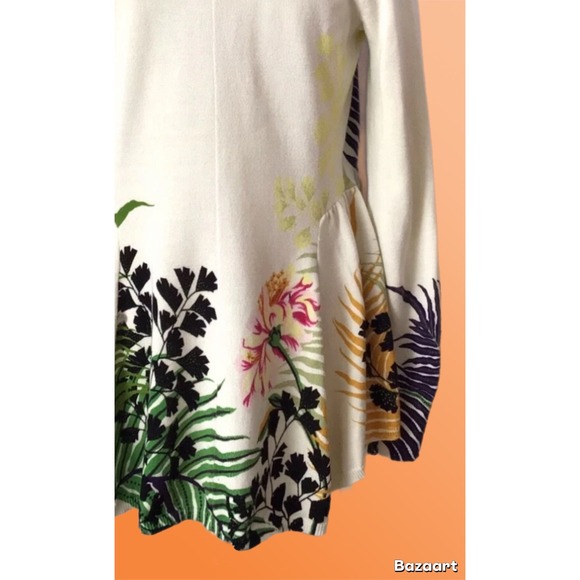 Moth Anthropologie Tropical Parrot Bird Long Sleeve Cardigan Jacket Sweater XS - Picture 6 of 16